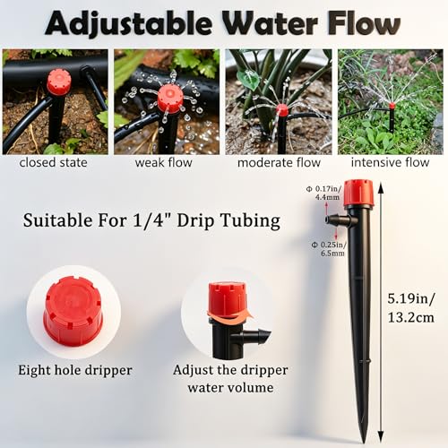 100FT 1/4" Drip Irrigation System Kit, Automatic Watering System, DIY Automatic Irrigation Equipment Set for Greenhouse, Garden, Yard, Lawn - size: 371PCS- 100FT Irrigation Kit
