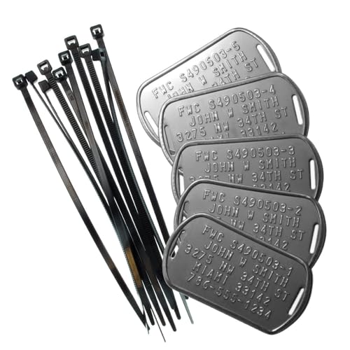 Personalized FWC Crab Trap Tags - Five Serialized Rust Proof ID Tags