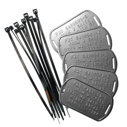 Personalized FWC Crab Trap Tags - Five Serialized Rust Proof ID Tags