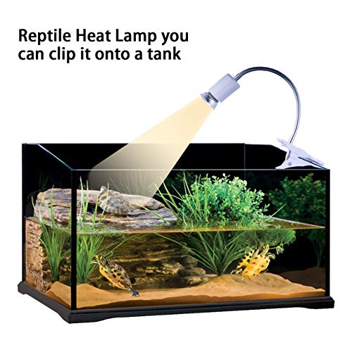 Reptile Heat Lamp UVA UVB Light Bulb, 360° Rotatable Dimmable Heating Lamp - color: White