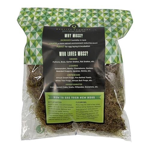 Deco Moss for Terrarium Habitats, Medium 1-Pack | Preserved Moss for Reptiles, Amphibians & Invertebrates Terrariums, Humidity Control, Soft, Dye-Free, Family Owned, USA Made - size: Medium 1-pack, style: Deco Moss