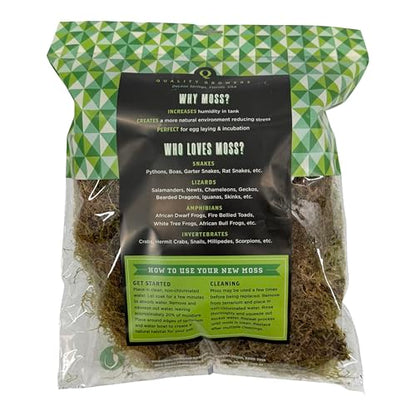 Deco Moss for Terrarium Habitats, Medium 1-Pack | Preserved Moss for Reptiles, Amphibians & Invertebrates Terrariums, Humidity Control, Soft, Dye-Free, Family Owned, USA Made - size: Medium 1-pack, style: Deco Moss