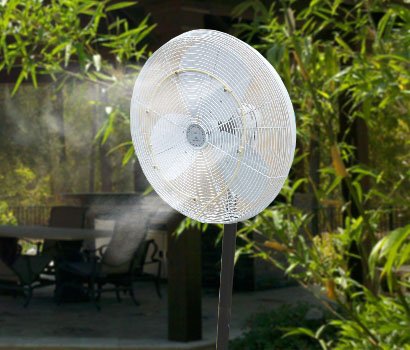 Fan Misting System - Outdoor Cooling Fan Mister - Do It Yourself Misting System- Made in USA. 15 Inch diameter Beige - size: 15 Inch diameter