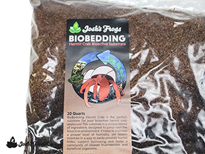 Josh's Frogs Hermit Crab BioBedding Bioactive Substrate, 10 Quart | Sand Needed - size: 10 Quart (Sand needed)