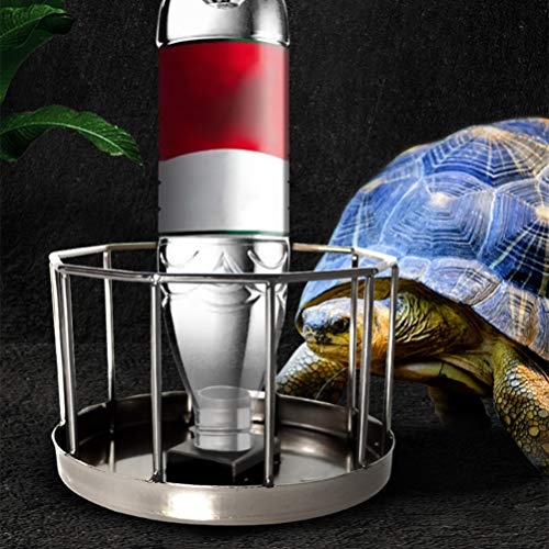 POPETPOP Reptile Automatic Water Feeder Bowl Stainless Steel Tortoise Lizard Drinking Dish for Terrarium Pets