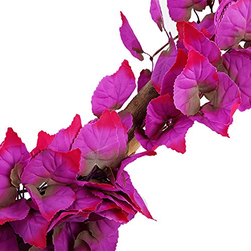 2 Pack Realistic Silk Hanging Plants for Reptile Terrarium, Non-Toxic Artificial Pink Decor, Safe Habitat for Bearded Dragons, Lizards, Geckos, Snakes & Amphibians - color: Rose Red