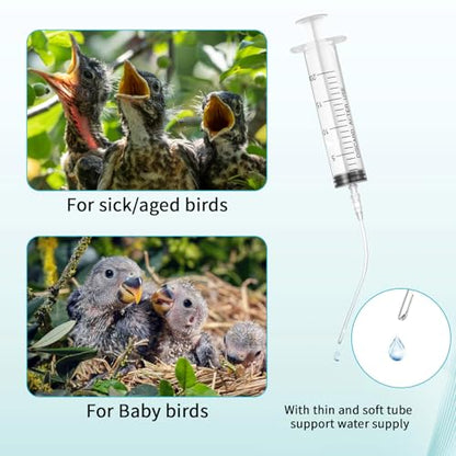 Baby Bird Feeding Syringe Baby Bird Feeding Kit Reusable Parrot Feedings Tubes Pet Parrot Milk Feedings Syringe Small Pet Syringes with Spoon Tip & Tubes for Small Dogs Cats Puppy Supplies