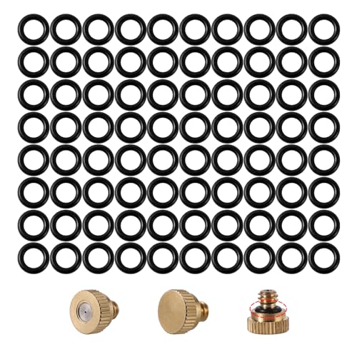 100 PCS Brass Misting Nozzles O Ring | Outdoor Cooling System 100pc Misting Nozzle O Ring for Outdoor Cooling System - size: 100pc-O Ring