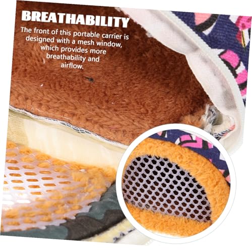 LIOOBO Portable Hamster Carrier Bag Straps Breathable Travel Pouch for Small Animals