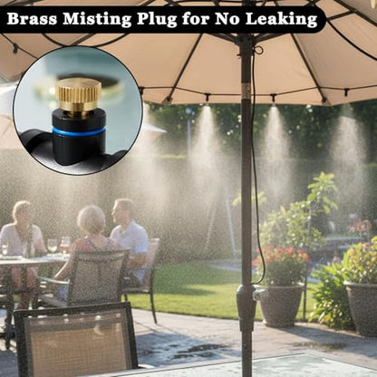 Misting Nozzles, 12 Pcs Mister Nozzles with O Ring, Mist Nozzle Brass Misting Heads Mister Parts Accessories for Garden Greenhouse Patio Outdoor Cooling System