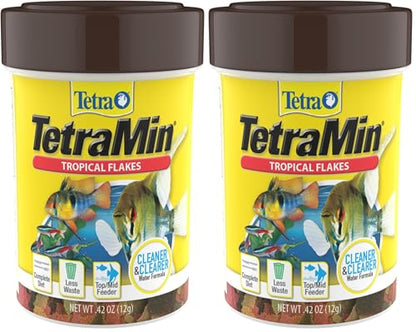 TetraMin Nutritionally Balanced Tropical Flake Food for Tropical Fish, 0.42 oz (Pack of 2) - size: 0.42 Ounce (Pack of 2)