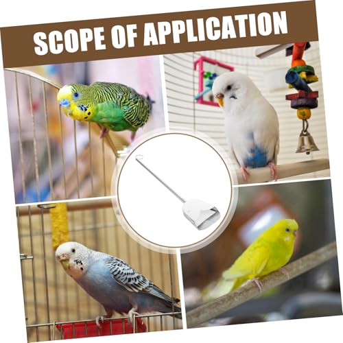Stainless Steel Bird Poop Scooper with Adjustable Handle Versatile Cleaning Tool for Chicken Coop Bird Cage and Reptile Litter Durable Easy to Maintain