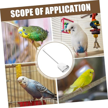 Stainless Steel Bird Poop Scooper with Adjustable Handle Versatile Cleaning Tool for Chicken Coop Bird Cage and Reptile Litter Durable Easy to Maintain