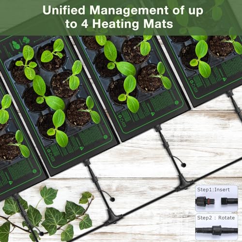 MET Certified 4 Pack Seedling Heat Mat, Seedfactor Waterproof Durable Germination Station Heat Mat, Warm Hydroponic Heating Pad for Indoor Home Gardening Seed Starter