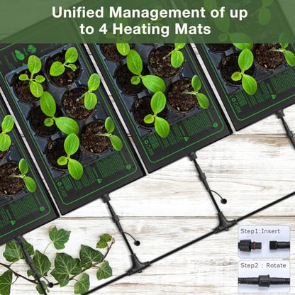 MET Certified 4 Pack Seedling Heat Mat, Seedfactor Waterproof Durable Germination Station Heat Mat, Warm Hydroponic Heating Pad for Indoor Home Gardening Seed Starter
