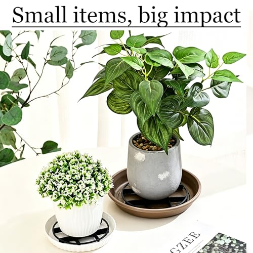 10 Pcs 4.72in Plant Pot Mesh Drainage Disc, PP Plastic Flower Pot Bottom Riser Allows Water Flow & Air Circulation Root Rot Prevention Plants For Patios Balconies Gardens Apartments