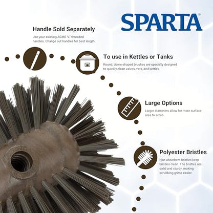 SPARTA Kettle Brush, Essential Scrubber with Flared Head for Cleaning Tanks and Kettles, 5.25" x 7.5", Brown - color: Brown