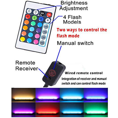 Aquarium Air Bubble Light, RGB LED Fish Tank Light with 16 Colors & 4 Modes, Remote Control, IP68 Submersible Aquarium Lamp for Turtle Tank, Betta, Shrimp