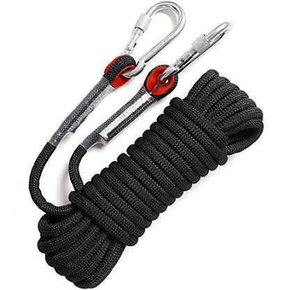 Static Climbing Ropes 35FT,50FT,100FT,150FT,200FT,250FT(Diam 10mm,16mm) - color: Black(diam 10mm), size: 50 FT