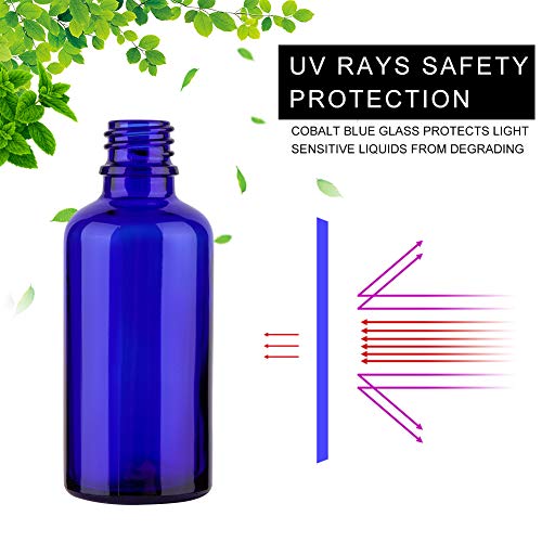 2oz Glass Spray Bottles For Essential Oils, Blue, 3 Pack | Small, Fine Mist - color: Black Blue