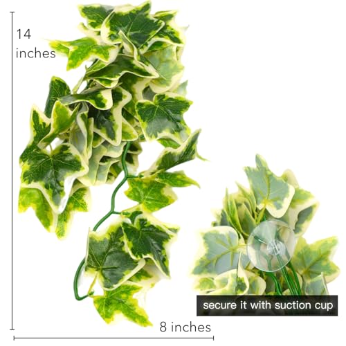 Reptile Terrarium Hanging Plant, 12'' Hiding and Climbing Fake Plants Vine for Reptile Enclosure, Ideal for Chameleon Bearded Dragon Lizard Gecko Tank Accessories - size: Reptile Hanging Plant