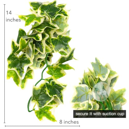 Reptile Terrarium Hanging Plant, 12'' Hiding and Climbing Fake Plants Vine for Reptile Enclosure, Ideal for Chameleon Bearded Dragon Lizard Gecko Tank Accessories - size: Reptile Hanging Plant
