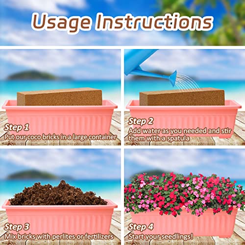 Riare 8pcs Organic Coco Coir Bricks, Natural Coconut Coir for Plants | High Expansion & Moisture Retention Coconut Husk Fiber for Seed Starting, Potting Mix, Composting, Soil Amendment & Reptiles - color: Pack of 8