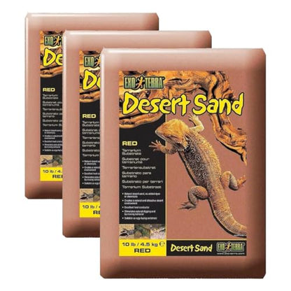 Exo Terra Desert Sand, 10-Pound, Red for All Breed Sizes (Pack of 3) - color: Red, size: 10-Pound (Pack of 3)