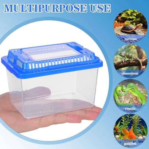 SEWACC Plastic Turtle Tank with Lid, Portable Aquarium Enclosure for Home and Travel, Clear Reptile Carrier Box for and Lizards, Sturdy Pet Habitat