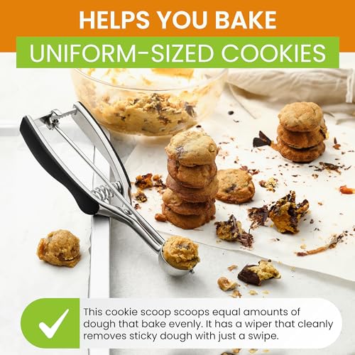 Spring Chef Extra Small Stainless Steel Melon Baller Scoop, #100, Black | Mini Cookie Scoop for Baking with Trigger Release, Watermelon Scooper, 0.6 Tablespoon (Tbsp), Fruit Scooper and Baller - color: Black, size: #100 - X-Small - 0.6 Tbsp