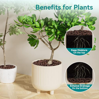 10 lbs LECA Clay Pebbles for Plants, 4-16mm Lightweight Clay Balls | for Plants Drainage, Hydroponic Growing, Aquaponics, Orchid Potting Mix, Natural LECA Balls for Soil Root Development