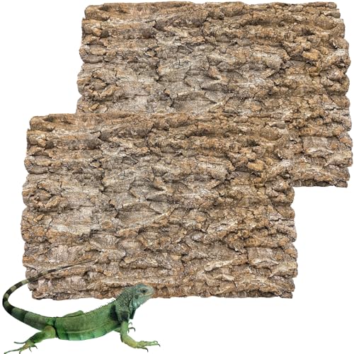 Hamiledyi 2PCS Cork Terrarium Background 15.7 x 11.8in Natural Cork Large Bark Backdrop Reptile Climbing Mat Habitat Decor Accessories for Beared Dragon Lizard Gecko Spider Chameleon Tortoise - size: 2PCS-15.7x11.8in