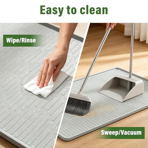 Silicone Reptile Mat 50"x34" Large Bearded Dragon Flooring Mat | Terrarium Liner Bedding Mat for Bearded Dragon Leopard Gecko Tank, Non-slip Waterproof reptile flooring Mat with Raised Edge - size: 50"x34"