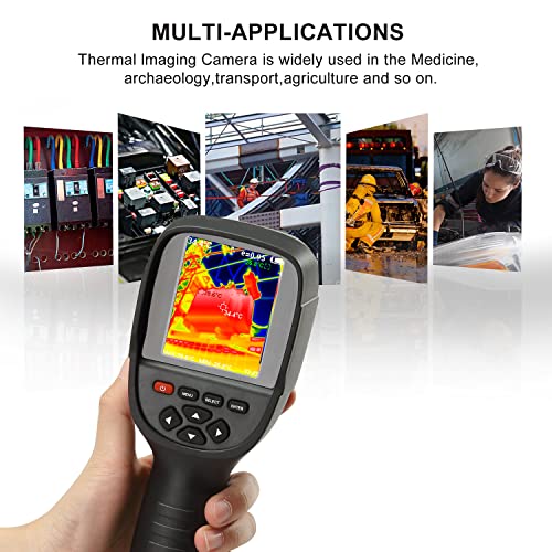 256X192 Higher IR Resolution HT-18+ Handheld Thermal Camera from HTI -18 Newest Update, IR Resolution Improved to 256x192 with 25 HZ, 300,000 Pixels, Easy to Read 3.2" Color Display, Includes Battery