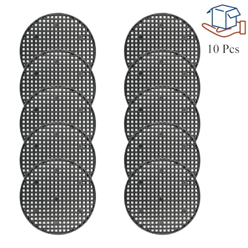 HAHIYO 10PCs 3.4Inch/8.5cm Black Round PP Plastic Flower Pot Hole Mesh Pad Bottom Grid Mat Bonsai Drainage mesh Hole Screens Gasket Prevent Soil Loss Breathable Gasket Drainage Netting for Bonsai - size: Round-3.4In-10P