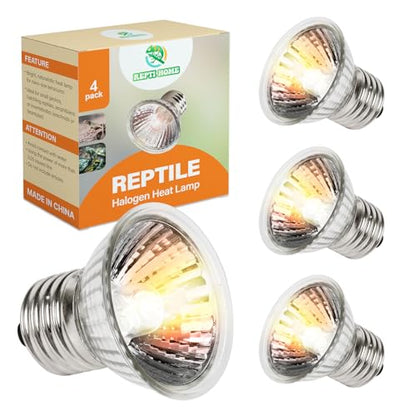 Reptile Heat Lamp, UVA UVB Heat Lamp Bulbs, E26 Turtle Heat Lamp Bulbs 50W 4Pack, Basking Light for Bearded Dragon, Lizard, Snake and Frog - color: 4pcs 50, size: 50 4PCS