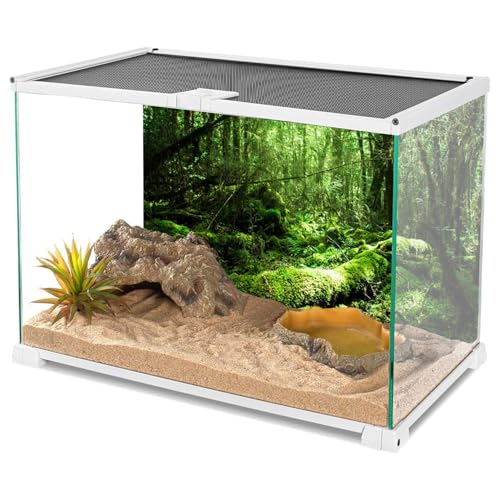 AWERT 30x18 inches Tropical Terrarium Background Rainforest Aquarium Background Green Tree Reptile Habitat Background Vinyl - size: 30x18in/75x45cm