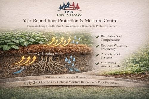 Long Needle Pine Straw Mulch - 300 Sqft Coverage 1 Set - Premium USA Harvested PineStraw for Landscaping, Weed Control, Moisture Retention & Erosion Control - USA Pinestraw - size: Pine Needle Mulch - 300 Sqft 1 set