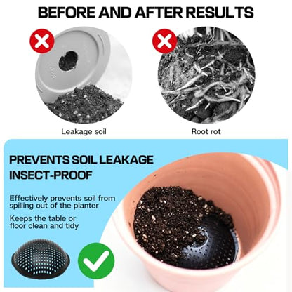 Planter Inserts 4.4 Inch Bowl Grid Mats, Plant Pot Hole Mesh Pads Drainage | 10Pack, 3D Breathable Net, Drainage Screens Inserts To Prevent Leakage & Root Rot, Ideal For Indoor Outdoor Potted Plants - size: 4.4 Inch