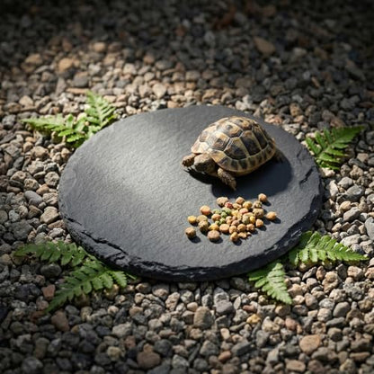 Turtle Basking Platform, 3.9 X 3.9 Inch Reptile Basking Platform | Tortoise Rock Plate Reptile Food Dish Landscape Habitat Decor for Gecko Lizard Bearded Dragon Turtle