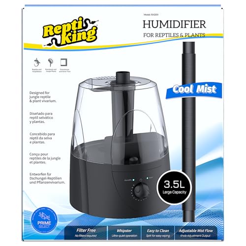 Reptile Fogger, Terrarium Humidifier, Plant Humidifier, Fog Machine Mister for Reptiles and Plants Vivarium, 3.5L Large Capacity, Ideal for Reptiles/Amphibians/Grow Room/Grow Tent Humidifiers