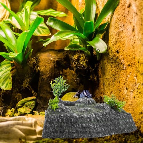 DOITOOL Turtle Basking Platform and Climbing Ramp with Realistic Rock Sculpture, Floating Turtle Resting Habitat Decoration for Aquarium Fish Tank and Reptile Climbing Accessory
