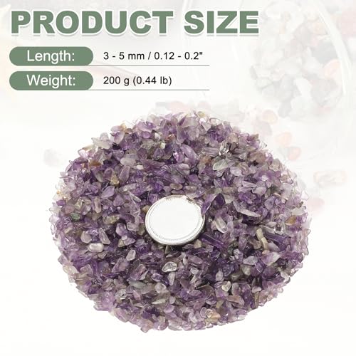 Crystal Chips Stone, 0.44 Lb Fluorite Gravel Rocks (Purple Amethyst, 3-5 Mm) - color: Purple, size: 3 - 5 mm