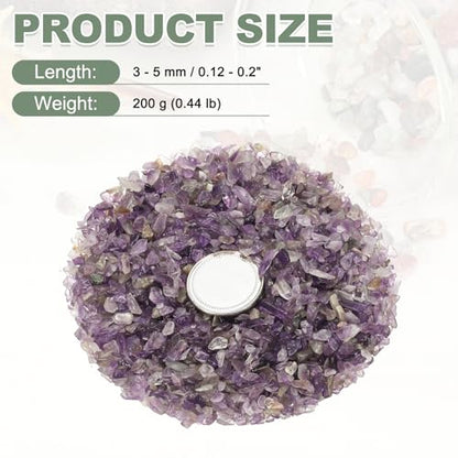 Crystal Chips Stone, 0.44 Lb Fluorite Gravel Rocks (Purple Amethyst, 3-5 Mm) - color: Purple, size: 3 - 5 mm