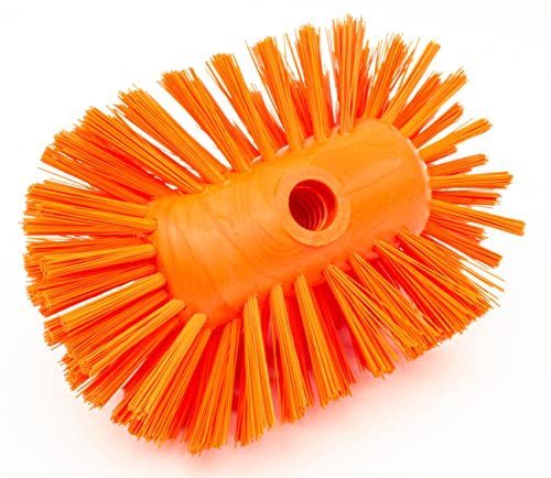 SPARTA Tank and Kettle Scrub Brush Heavy-Duty Tile Brush, Color-Coded and Handle Compatible (Sold Separately) for Optimal Access In Spacious Containers, Plastic, 5.25 X 7.5 Inches, Orange - color: Orange