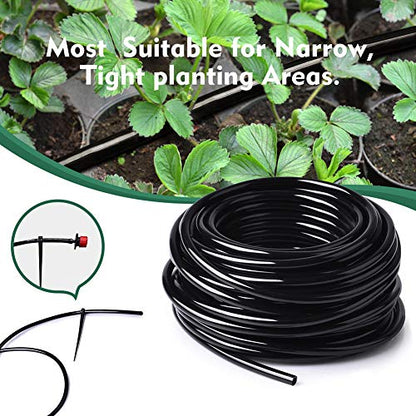 200FT 1/4” Drip Irrigation Tubing, 7mm OD x 4mm ID Hose, Black | Flexible UV-Resistant Hose, Easy to Install for New Drip Systems, Repairs & Extensions in Home Gardens, Lawns & Raised Beds - size: 200FT