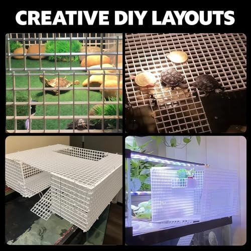 12 PCS DIY Turtle Basking Platform Tools and Accessories for Creative Layouts –Ideal Turtle Tank Accessories (White, Small)