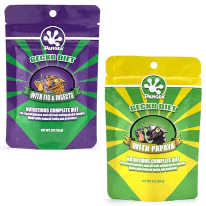 Pangea Gecko Diet Fig & Papaya Bundle - 2oz Fig & Insects and Papaya Diets