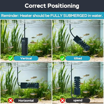 AquaMiracle Aquarium Heater, 100W Submersible Fish Tank Heater with LED Digital Display, Overheat Protection & Auto Power-Off When Out of Water, for Freshwater and Saltwater Fish Tanks (10-20 Gal)