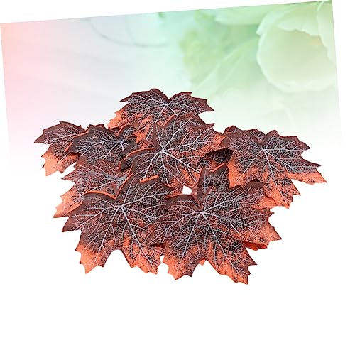 LIOOBO 12pcs Maple Leaf Litter Reptile Cage Decor Pet Habitat Ornament for Snakes Lizards Frogs Terrarium Accessories